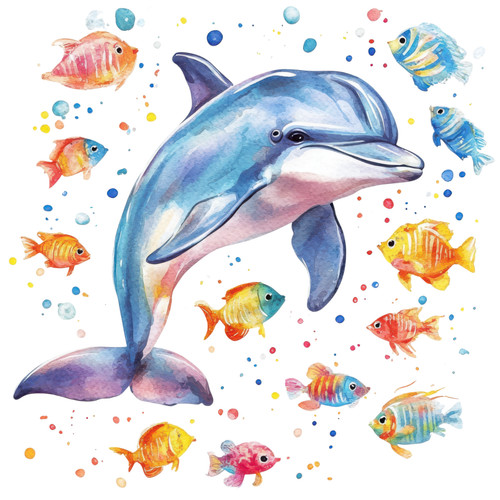 Wandtattoo aufkleber delphin - wandtattoo,