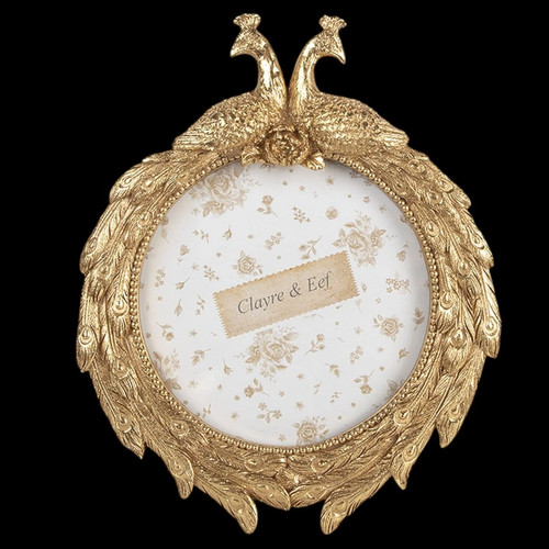 Bilderrahmen rund gold pfau - rund,