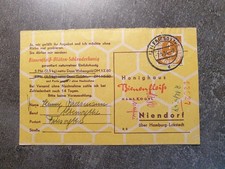 Bestellkarte Niendorf "Honighaus Bienenfleiß" OBERWIEHL IBZ KÖLN 1957