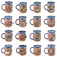 Blaue Keramik-Tasse mit Tiermotiv - Handarbeit- Unikat - Auswahl