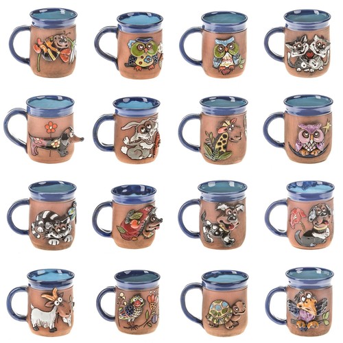 Blaue keramik tasse - keramik-tasse, mit