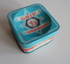 Grip Blechdose von Grip Stahlstecknadeln Nostalgie Dose  6 x 6 x 3,5 cm vintage