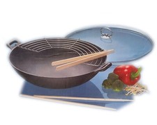 Wok-Set 5-teilig Gusseisen