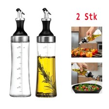 Olivenöl und Essig Flasche Glas Spender mit Ausgießer Küche Set 2 Stück 0,5L/Stk