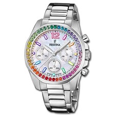 Festina Damen Armbanduhr Boyfriend Armbanduhr Edelstahl silber UF20606/2