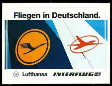 Werbe Aufkleber - Interflug Lufthansa - Airline - 12x9cm - Vintage 80er 90er