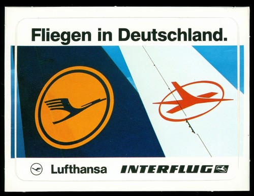 Werbe aufkleber interflug - aufkleber,