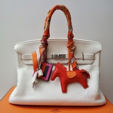 HERMÉS BIRKIN BAG 35 WEISS CLEMENCE LEDER PALLADIUM HARDWARE