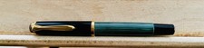 Pelikan Kolbenfüller grün-schwarz gestreift mit 585er (14ct.) Goldfeder