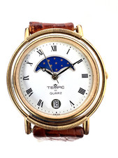 Vintage Tempic 03 Mondphase, Armbanduhr, Handaufzug, Herrenuhr, 80er Jahre