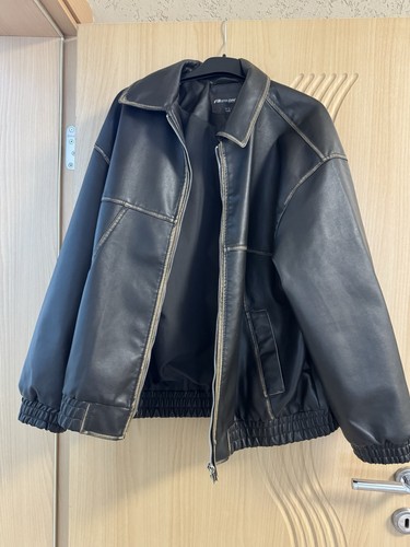 Oversized lederjacke kaki - oversized, gr