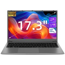 SGIN Laptop 17,3 Zoll Computer 12GB RAM 512GB SSD Quad Core Bis Zu 2,9 GHz