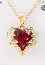 Tiefrotes Herz Synthetischer ZirkoniaAnhänger Valentinstag/Geburtstag Geschenke 