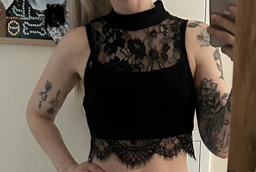 Top shirt mit spitze - top,