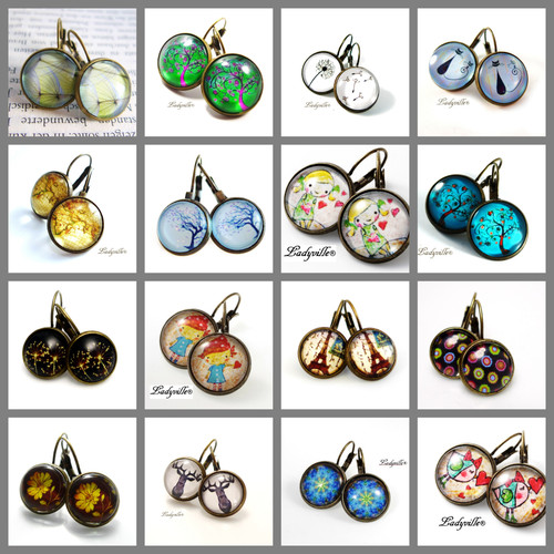Ohrringe cabochon motive - cabochon,