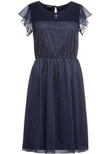 Kleid mit Spitze Gr. 36/38 Dunkelblau Cocktailkleid Kurzes Freizeitkleid Neu