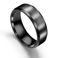 Cooler Herren Damen Edelstahl Ring in Schwarz Matt Finger Ring Schmuck Geschenk