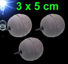 Aquarium Deko 🍀 3 X KUGEL LUFTSTEIN 5 cm Ø 🍀 Teich Ausströmer Belüfter Zubehör
