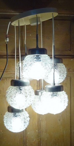 Vintage 7er kaskadenlampe ddr - kaskadenlampe,
