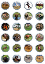 Wanduhr mit Pferde & Wildtiere