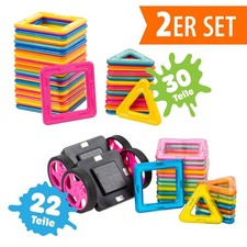 52-tlg Magnetbausteine Magnetische Bausteine Bauklötze Magnetic Building Kinder