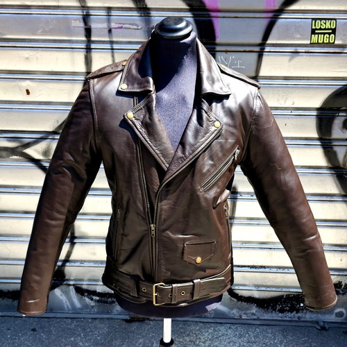 Herren lederjacke braun biker - braun,