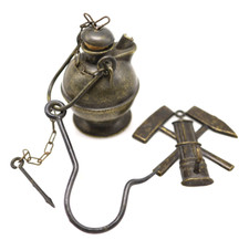 Bergbaulampe Grubenfrosch  Grubenlampe Öllampe  Frosch Bergmannslampe Halterung