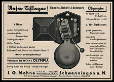 Alte Werbung 1937 Einheits-Bakelit-Läutwerk J. G. Mehne Schwenningen a. N.