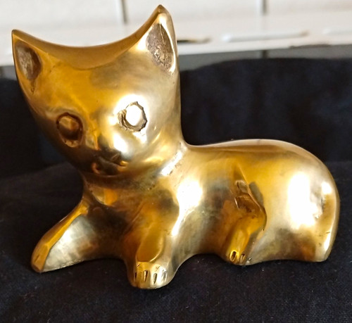 Süsse messing katze skulptur - messing,