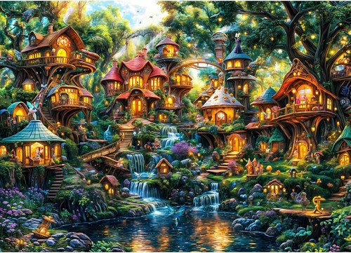 Puzzle 1000 teile elfendorf - puzzle,
