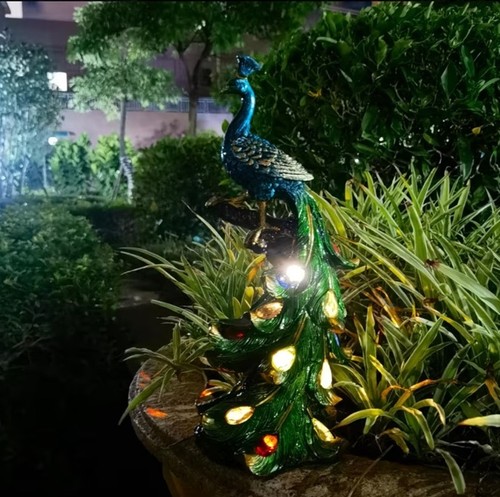 Solar pfau gartenfigur led - gartenfigur,