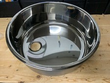Edelstahl / Spüle / Rund / Ø 390  / Höhe 225 mm / Boot / Camping / Pantry