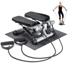 2 in 1 Mini-Stepper für Zuhause mit Power Ropes Up-Down Swing Stepper Schwarz