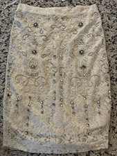 Rock Bestickt Zara Gr. S 36 38 Neu Mit Etikett Beige
