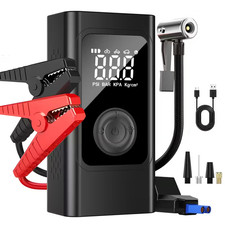 Portable Car Jump Starter w/ Air Compressor 150PSI 12V Lithium Booster LCD LED