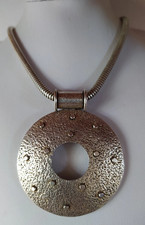 STERLINGSILBER MODERNIST ANHÄNGER/KETTE STATEMENT HALSKETTE HM SHEFFIELD