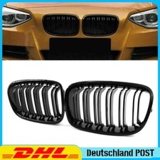 Mopf Kühlergrill Doppelsteg Nieren für BMW 1er F20 F21 11-15 VFL Glänz Schwarz