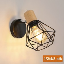 Retro Wandleuchte Holz E27