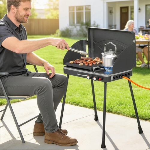 Outsunny tragbarer gasgrill - gasgrill, 2