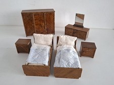 Puppenmöbel antik Schlafzimmer 6-teilig original Bierlack um 1910