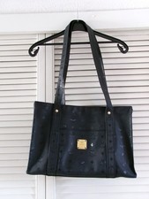 MCM München Shopper Tasche Visetos schwarz, lange Henkel, Vintage-Schätzchen