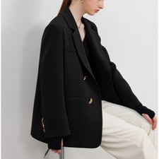 Damen Anzug Jacke Langärmlig Zweireihig Blazer Jacke Business Slim Fit