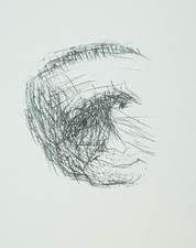 Gustav Seitz: Lithografie "B. Brecht" von 1970, Nachlass, Griffelkunst