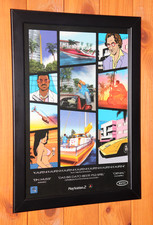Grand Theft Auto Vice City GTA PS2 Small Promo Werbeblatt Poster Ad Page Frame