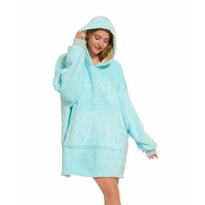 Deckenpullover Pullover Decke Kuscheldecke Oversize Unisex Hellblau