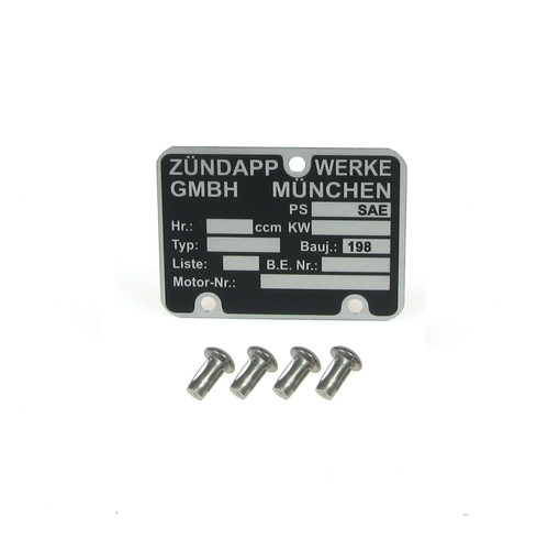 Typenschild blanco mit - typenschild,