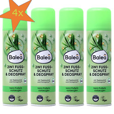 4x 200ml Balea 2in1 Fußdeo Fußspray Fußpflegespray Fußdeo Fußspray mit Teebaumöl