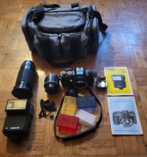 Revue ac4 Analoge Spiegelreflexkamera 2 Objektiven , Blitzlicht , Tasche u Zubeh