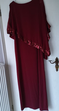 langes festliches Kleid Pailletten weinrot Gr. 42 ❣ neu