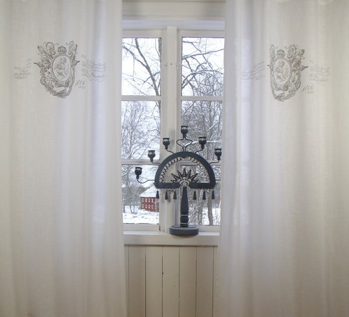 Vorhang jeanne weiss schleifen - vorhang,